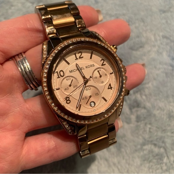 Michael Kors Blair Chronograph Rose Dial Watch - Picture 7 of 8